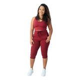 Calça Feminina Corsário Cintura Alta Com Elastano Lançamento