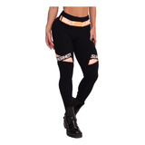Calça Fitness Preta Poliamida Feminina - Cal5402