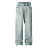 Calça Jeans Americana Retrô Lavada, Camiseta Masculina De Hi