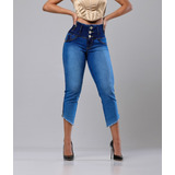 Calça Jeans Capri Corsário Ziper Aperta Barriga Elastano Top