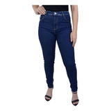 Calça Jeans Feminina Lado Avesso Pin-up Jegging Azul - L1240
