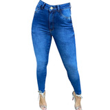 Calça Jeans Feminina Skinny Cintura Alta Levanta Bumbum