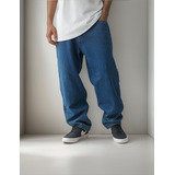 Calça Jeans Masculina Modelo Balão Baggy Reta Boca Larga 