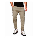 Calça Jogger Masculina Plus Size Com Punho Elástico Sarja 