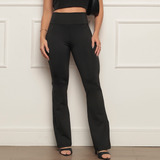 Calça Leggin Feminina Flare Bailarina Suplex Grosso Blackout