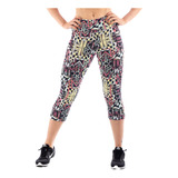 Calça Legging Corsário Suplex Estampada Fitness Academia