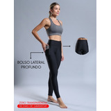 Calça Legging Feminina Grossa Com Bolso Zero Transparência