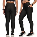 Calça Legging Feminina Grossa Com Bolso Zero Transparência