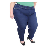 Calça Legging Jeans Feminina Plus Size Cintura Alta 60 Ao 66