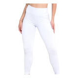 Calça Legging Leg Branca Cos Alto Grossa Zero Transparencia