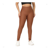 Calça Legging Lisa Poliamida Alta Compressão Cós Largo