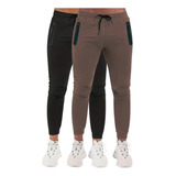 Calça Masculina Tactel Jogger Fitness Academia Premium Kit 2