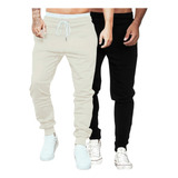 Calça Masculina Tactel Jogger Fitness Academia Premium Kit 2