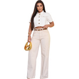 Calça Wide Leg Elegante Cintura Alta Modelagem Impecável