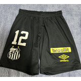 Calção Umbro Santos 2023 - Preto (oficial De Partida)