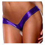 Calcinha Micro Shorts Brilho Metalizado Pole Dance Pancadão