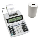Calculadora De Mesa Compacta Com Bobina Impressão Bicolor 12 Dígitos Display Lcd Financeira Pilha Ou Adaptador Ma-5121 Elgin