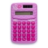 Calculadora De Mesa Fini Energia Solar E Cartela De Adesivo Cor Rosa
