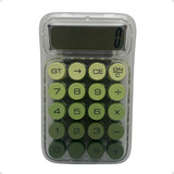 Calculadora Fofa Degradê Transparente Teclado Mecânico Cor Verde