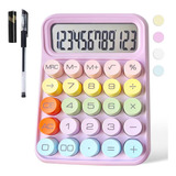 Calculadora Mecânica, Calculadora Rosa Linda Tela Lcd Grande
