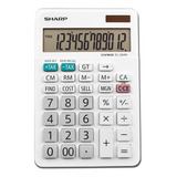 Calculadora Sharp El-334wb Lcd Branca De 12 Dígitos Com Supo