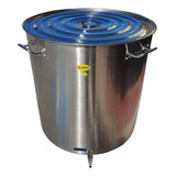 Caldeirão Panela Inox Grande 80x80cm 390 Litros C/ Torneira