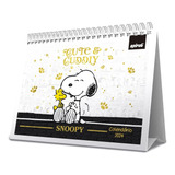 Calendário 2024 De Mesa Snoopy Spiral Escritório Pessoal