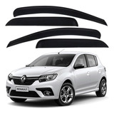 Calha De Chuva Renault Sandero 2018 2019 Acriílico Fume