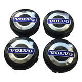 Calota Cubo Centro Roda Volvo 64mm Preta Azul Pronta Entrega