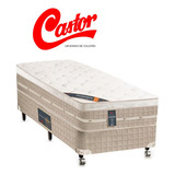 Cama Box Castor Solteiro King + Colchão Premium 96x203