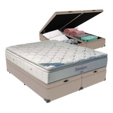 Cama Box Com Baú King E Colchão Freedom Ortobom D33 Cor Bege
