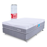 Cama Box Com Colchão Casal Molas Ensacadas E Pillow Top De Espuma Viscoelástica A Vácuo Infinity Premium 138x188cm - Bf Colchões