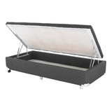 Cama Box Cosmopolita Baú Lateral Solteiro Antigo Cinz 78x188