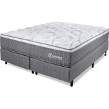 Cama Box Queen Colchão Mola Ensacada Pillowtop 158x198cm