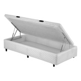 Cama Box Solteiro Antigo Baú Lateral Branco - 078x188