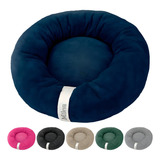 Cama De Gato Caminha Nuvem Ninho Pet Soft Redonda 50x50cm Cor Azul-marinho