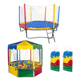 Cama Elástica 2,30m + Piscina 2,00m Oitavada + 1000 Bolinhas
