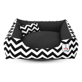 Cama P/ Cachorro Gato Caminha Pet 70x70 100% Lavável+ Brinde Cor Chevron Preto