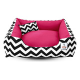 Cama Para Cachorro Gato Caminha Pet 60x60cm Lavável + Brinde Cor Chevron Pink