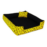 Cama Para Cachorro Grande Retangular 70x80 Direto Da Fabrica Cor Amarela E Preto