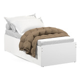 Cama Solteiro Quarto Matrix 3 Em 1 Com Auxiliar E Casal Cor Branco
