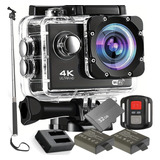 Câmera Action Ultra 4k Sport Wifi + 32gb Baterias Carregador