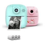 Câmera Digital Infantil Selfie Imprime Foto Grava Video Cor Câmera Azul