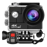 Câmera Esportiva H9rs 4k Hd Controle Microfone Estabilizador Cor Preto