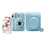 Câmera Instantânea Fujifilm Instax Kit Instax Mini 12 + 10 Films + Bolsa Azul Candy
