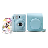 Câmera Instantânea Fujifilm Instax Kit Instax Mini 12 + 10 Films + Bolsa Azul Candy