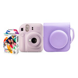 Câmera Instantânea Fujifilm Instax Kit Instax Mini 12 + 10 Films + Bolsa Lilás