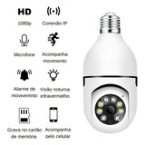 Camera Lampada Panoramica Ip Yoosee Com Sensor De Movimento 355° Cor Branco
