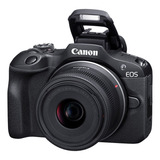Câmera Mirrorless Canon Eos R100 4k Aps-c Com Lente 18-45mm Cor Preto