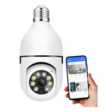 Câmera Segurança Ip 360 Lâmpada Wi-fi Visão Noturna Áudio Hd Cor Branco
